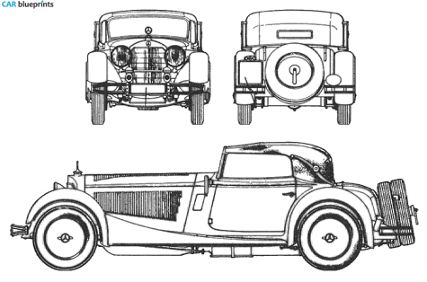 1928 Mercedes-Benz SS Sedan blueprint