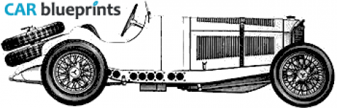 1931 Mercedes-Benz SSKL Cabriolet blueprint