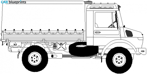 1975 Mercedes-Benz Unimog U1300L Truck blueprint