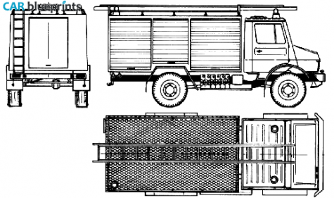 1980 Mercedes-Benz Unimog U1300L Fire Truck blueprint