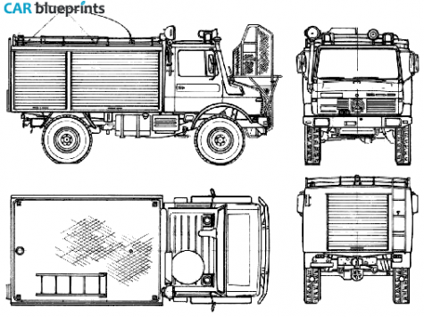 1981 Mercedes-Benz Unimog U1300L Fire Truck blueprint