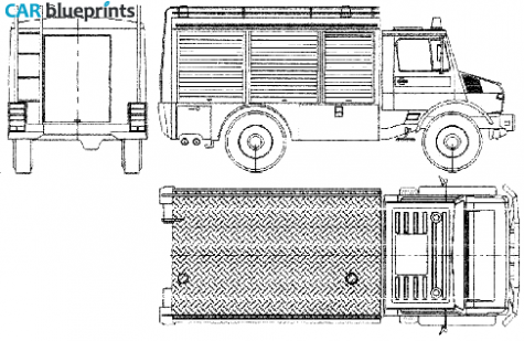 1988 Mercedes-Benz Unimog U1450LF Fire Truck blueprint