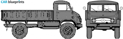 Mercedes-Benz Unimog U404 Truck blueprint