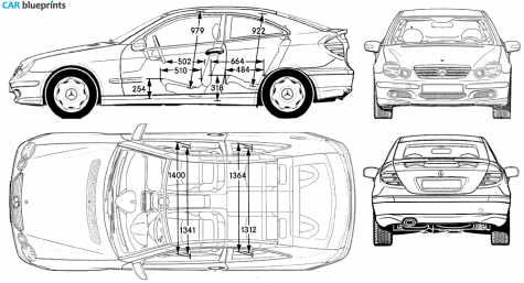 2001 Mercedes-Benz C-Class W203 Coupe blueprint