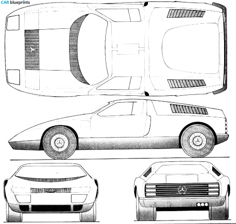 1970 Mercedes-Benz C111 Coupe blueprint