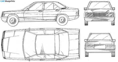 1989 Mercedes-Benz E-Class W124 Sedan blueprint