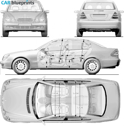 2002 Mercedes-Benz E-Class W211 Sedan blueprint