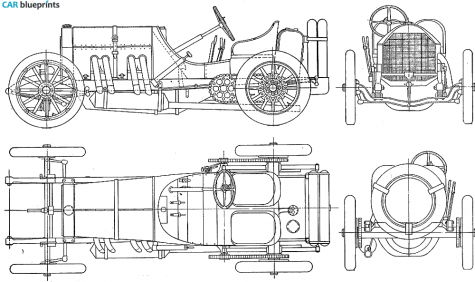 1908 Mercedes-Benz GP Coupe blueprint