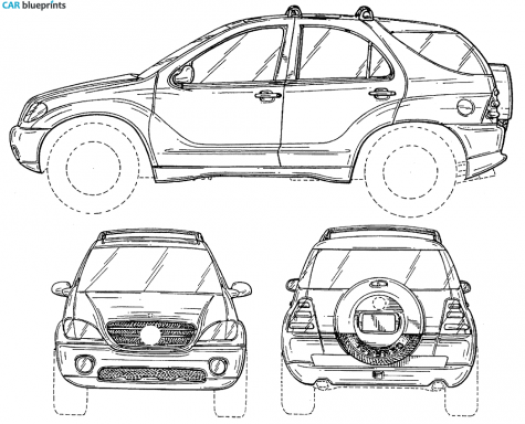 Mercedes-Benz M SUV blueprint