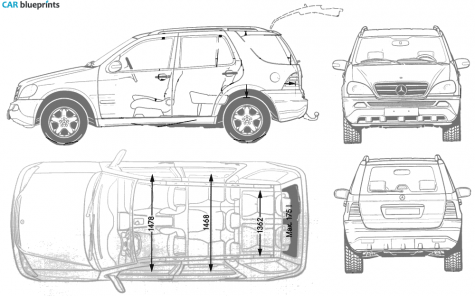 Mercedes-Benz M SUV blueprint