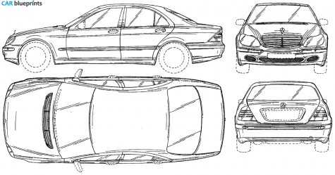 Mercedes-Benz S Sedan blueprint