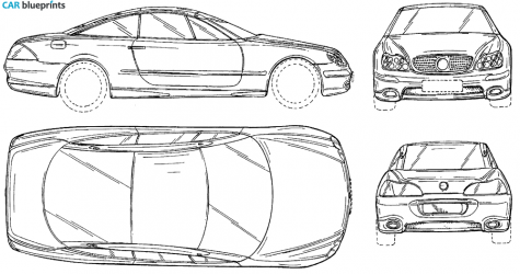 Mercedes-Benz SL 55 AMG Coupe blueprint