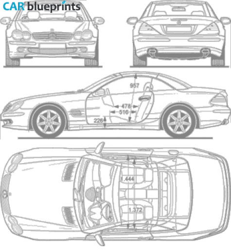 2004 Mercedes-Benz SL Coupe blueprint