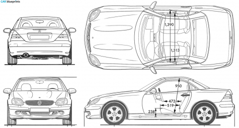 2004 Mercedes-Benz SLK 320 Coupe blueprint