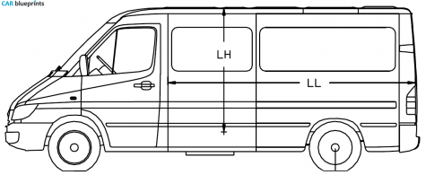 Mercedes-Benz Sprinter 3 CDi 4x4 Minivan blueprint