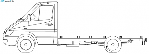 Mercedes-Benz Sprinter 4 CDi 4x4 Chassis Truck blueprint