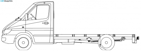 Mercedes-Benz Sprinter 616 Chassis Truck blueprint