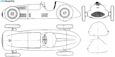 1935 Mercedes-Benz W 165 Coupe blueprint