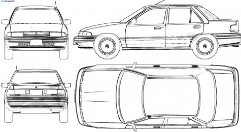 1994 Mercury Tracer Sedan blueprint