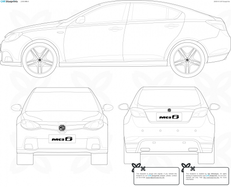 2009 MG 6 Sedan blueprint