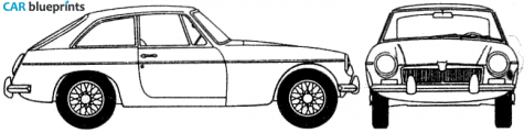 1965 MG MGB GT Coupe blueprint