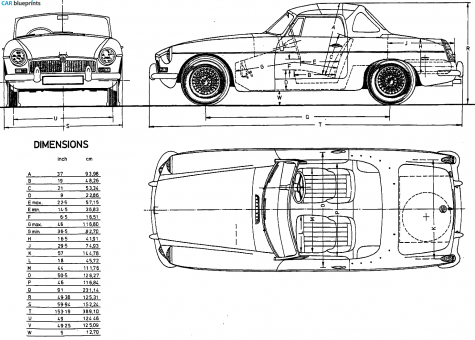 1962 MG MGB Cabriolet blueprint