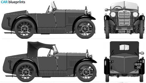 1928 MG Midget M-Type Roadster blueprint