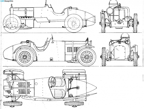 1934 MG Magnette K3 11L GP OW blueprint