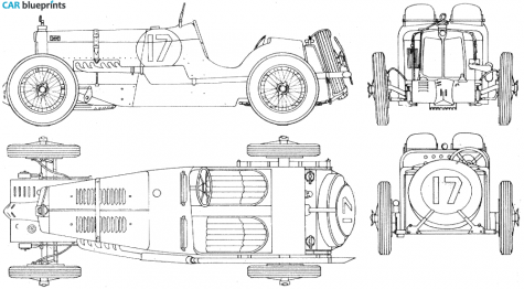 1933 MG Magnette K3 OW blueprint