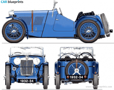 1932 MG Midget J2 Roadster blueprint