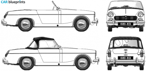 1961 MG Midget Mk I Roadster blueprint