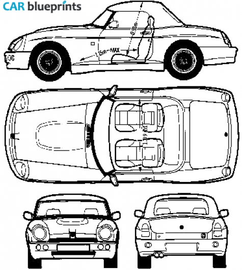 1992 MG RV8 Roadster blueprint