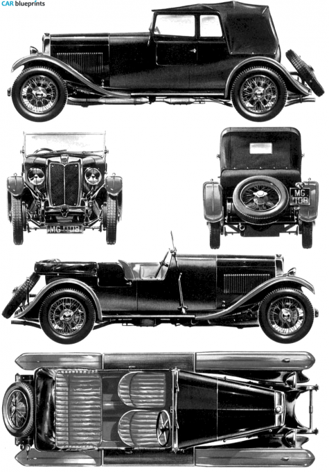 1929 MG Six 18/80 Mark I Roadster blueprint