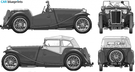 1945 MG TC Roadster blueprint