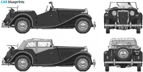 1950 MG TD Roadster blueprint