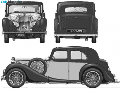 1938 MG VA Saloon Sedan blueprint