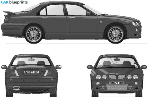 2004 MG ZT 190 Sedan blueprint