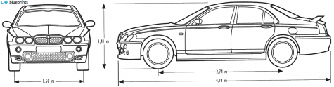 2001 MG ZT Sedan blueprint