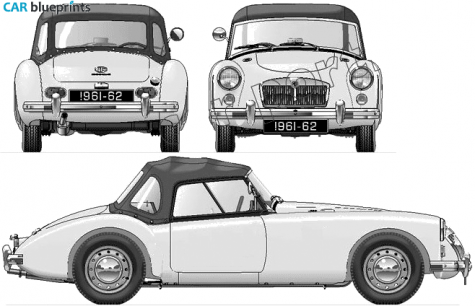 1961 MG MGA 1600 Mk II Roadster blueprint