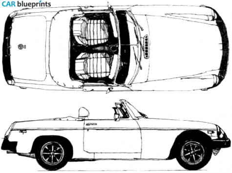 1975 MG MGB Cabriolet blueprint