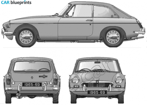 1965 MG MGB GT Coupe blueprint