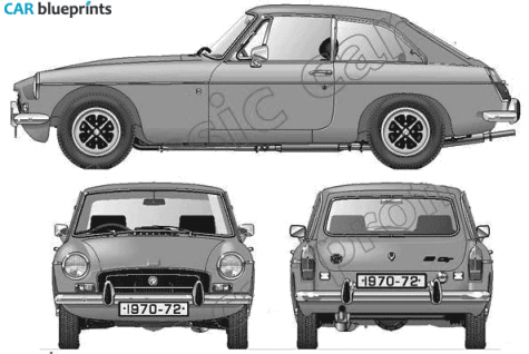 1970 MG MGB GT Coupe blueprint