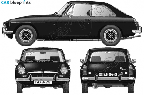 1973 MG MGB GT Coupe blueprint