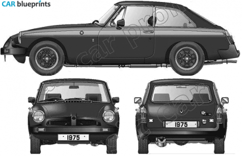 1975 MG MGB GT Jubilee Edition Coupe blueprint