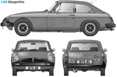 1976 MG MGB GT Jubilee Edition Coupe blueprint