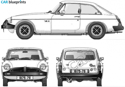 1976 MG MGB GT V8 Coupe blueprint