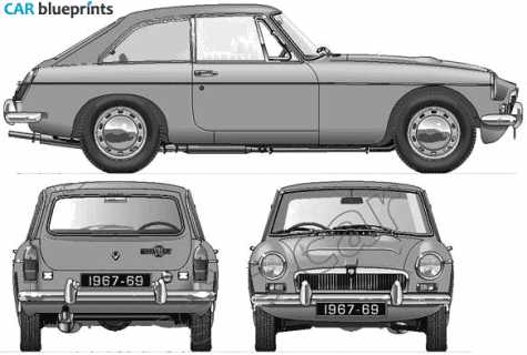 1967 MG MGC GT Coupe blueprint