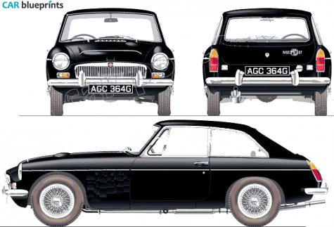 1969 MG MGC GT Coupe blueprint