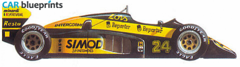 1987 Minardi M187 F1 GP OW blueprint