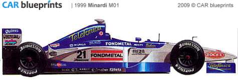 1999 Minardi M01 F1 OW blueprint